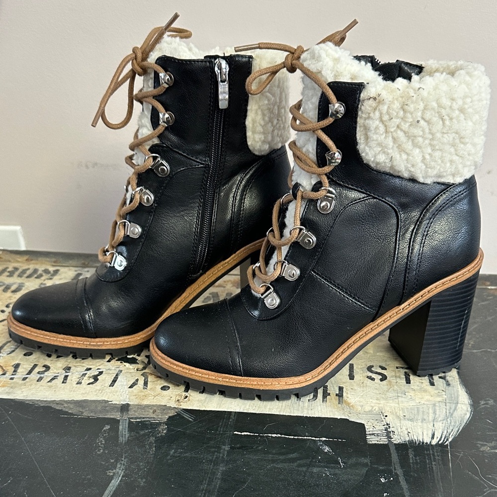 Nine West heeled Shearling trimmed boots